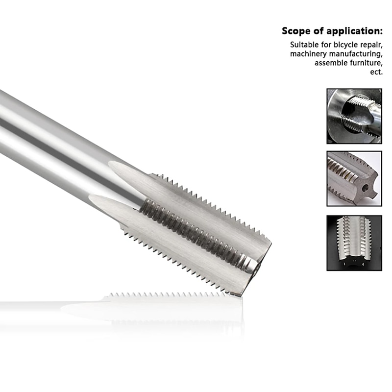 Thread Tap Bearing Steel Taper Point Right Hand Straight Flute Machine Tap M3-M12 For Metalworking Mold Machining Threading Tool2