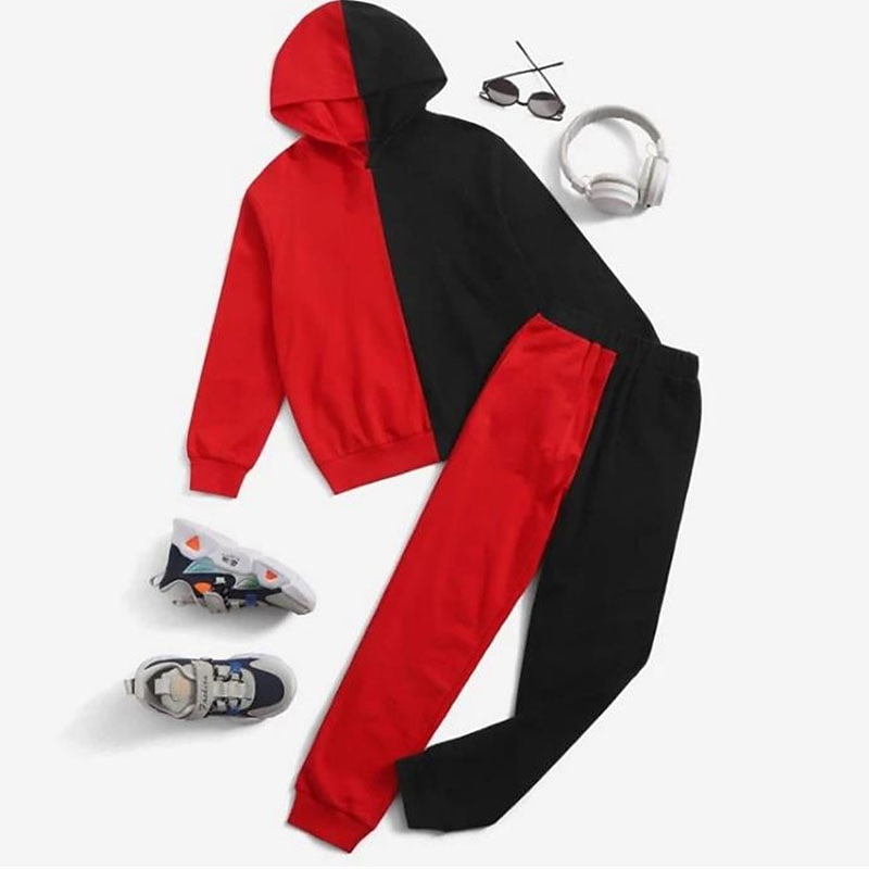 Boys 3D Graphic Hoodie & Sweatpants Set Hoodie Set Clothing Set Long Sleeve Spring Fall Sports Fashion Cool Kids 3-12 Years Outdoor Vacation Street Regular Fit2