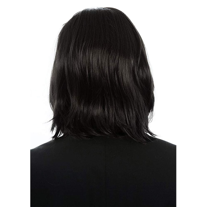 Ballerina John Wick Hitman Black Wig 90s Mens  Wigs Black Natural Hairstyle Can Tie into Ponytail Fits Men & Ladies Halloween Wigs3