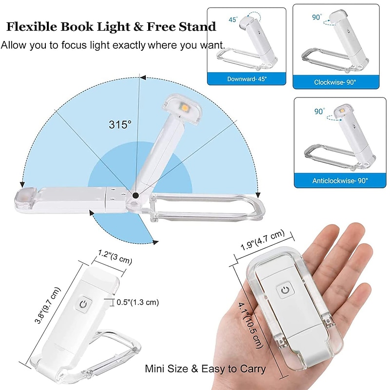 Book Reading Light USB Rechargeable Book Light for Reading in Bed Blue Light BlockingLED Clip On Book Lights for Kids Bookworms3