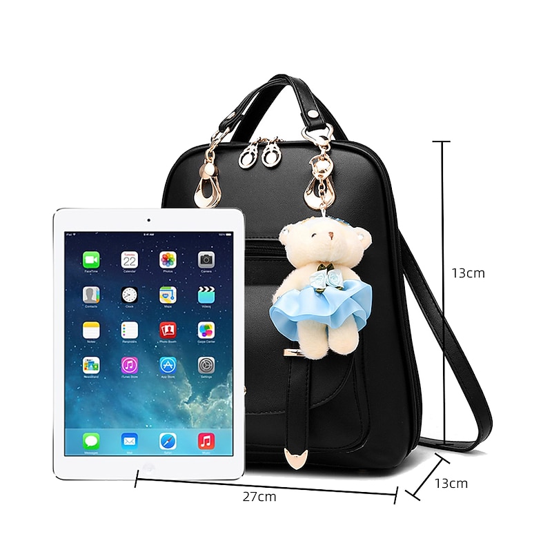 Backpack Purse for Women Large Capacity Leather Shoulder Bags Cute Mini Backpack for Girls,Black, Back to School Gift4