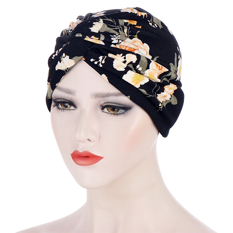 Women Muslim Daily Turban Folding Cross Knotted Hair Scarf Elastic Head Wrap Headwear Bandanas Lady Hair Hats Beanie Hair Loss Accessories4