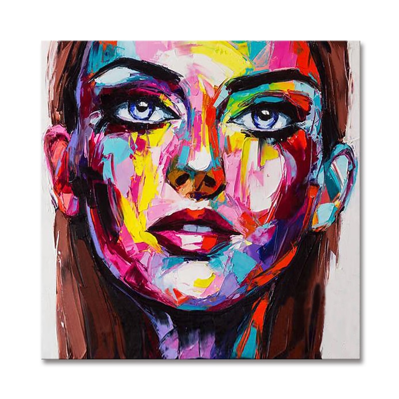 Mintura Handmade Face Oil Painting On Canvas Wall Art Decoration Modern Abstract Figure Pictures For Home Decor Rolled Frameless Unstretched Painting 19