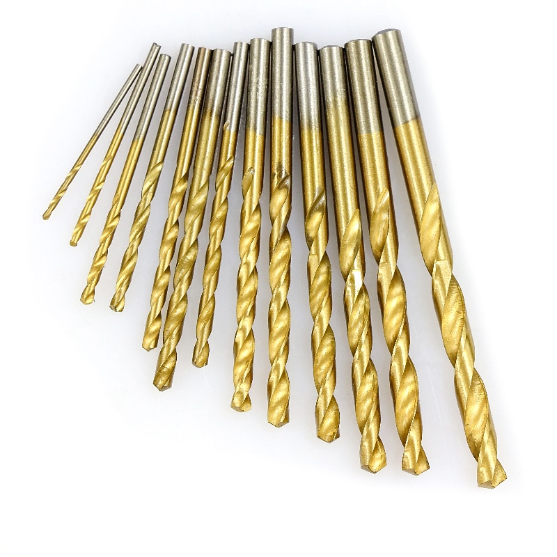 13pc 1.5-6.5mm Round Shank Twist Drill Bit Set Hole Cutter High Speed Steel Gun Drill Bit Woodworking Metal Tool