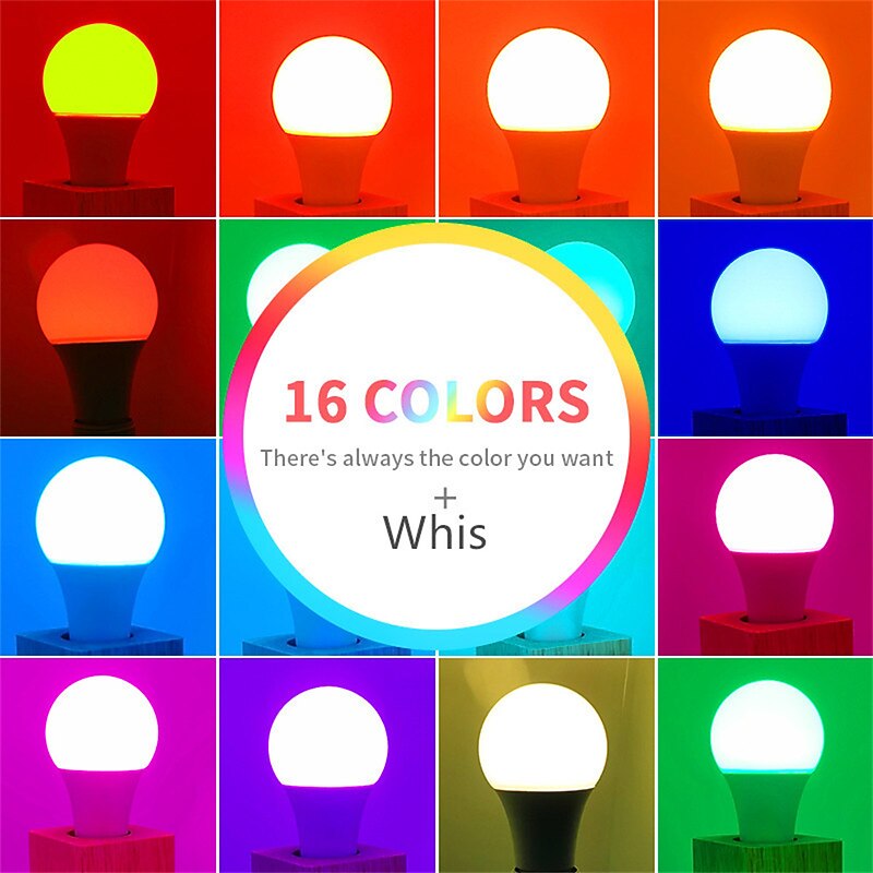 2pcs 1pc 15W E27 E26 LED Light Bulb RGBW Lamp 16 Color Changing Smooth Fade Flash Strobe Mode IR Remote Control Home Decoration Holiday Light 110-240V3