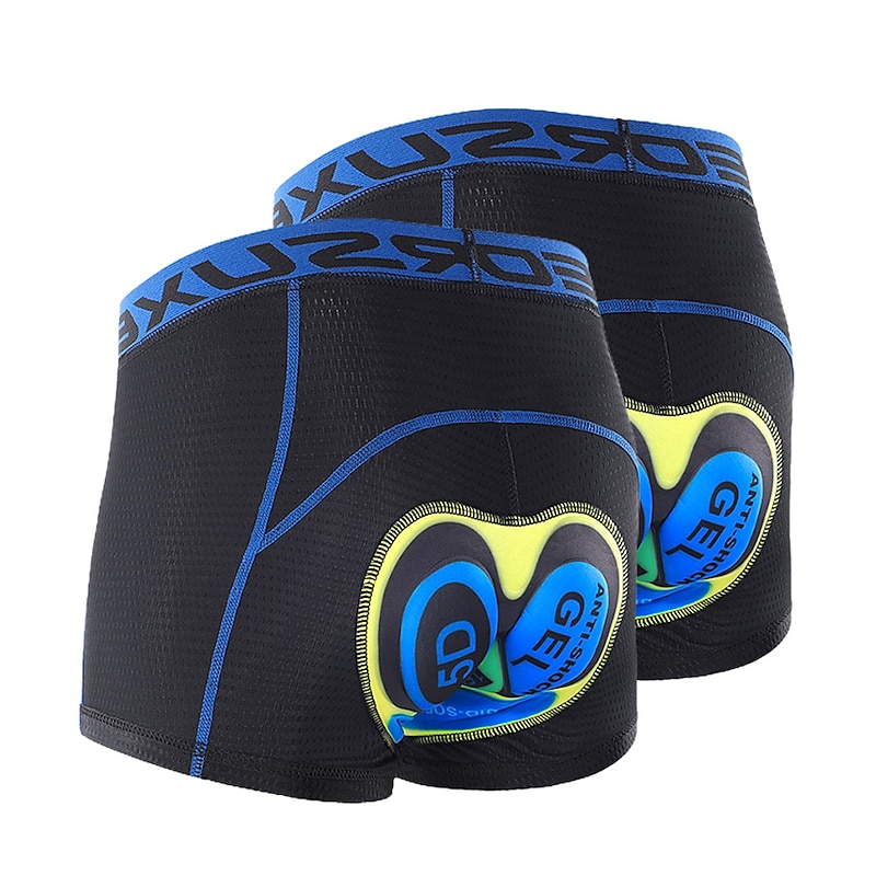 2PCS  Men's  Cycling Underwear Cycling Padded Shorts Bike Padded Shorts / Chamois Mountain Bike MTB Road Bike Cycling Sports Yellow Red Quick Dry Moisture Wicking Clothing Apparel Bike Wear3