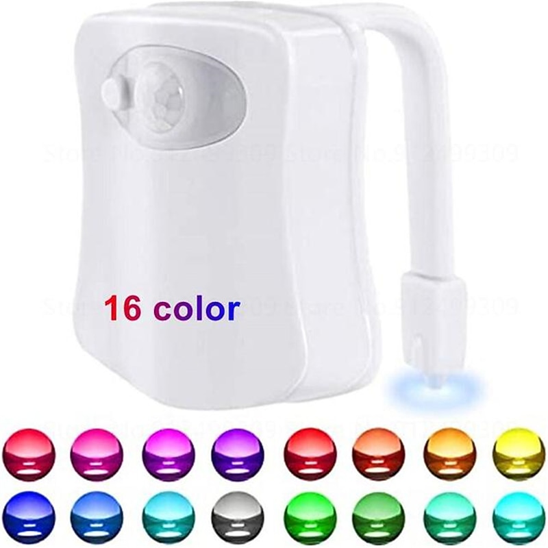 Toilet Night Light PIR Motion Sensor Toilet Lights LED Washroom Night Lamp 16/8 Colors Toilet Bowl Lighting For Bathroom Washroom3