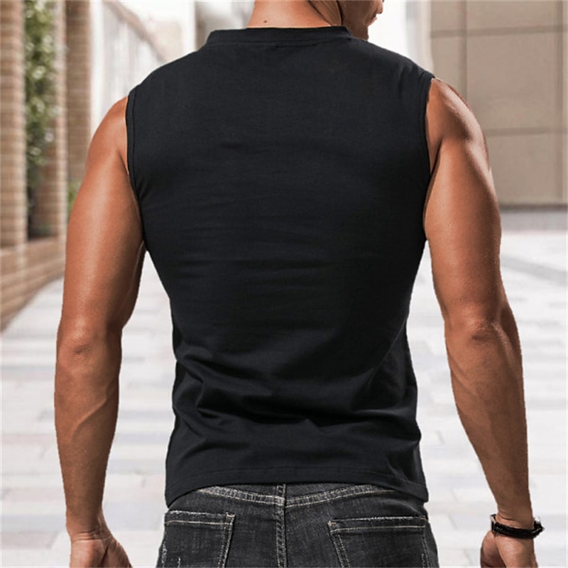 Men's Tank Top Vest Top Undershirt Sleeveless Shirt Sleeveless V Neck Spring & Summer Solid Color Fashion Designer Casual Street Daily Holiday Black White Gray Top Tee for Men3