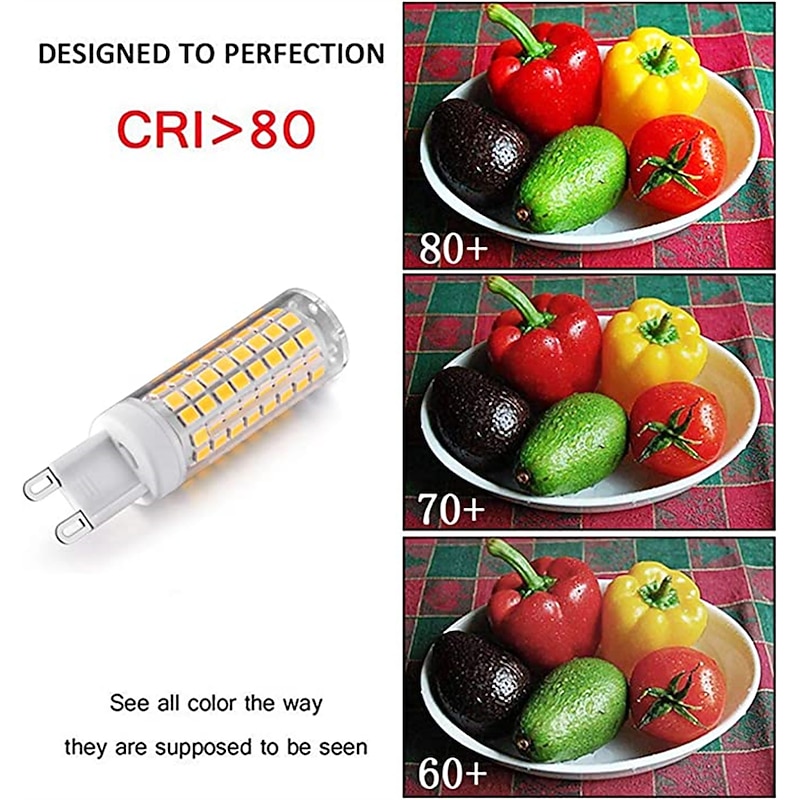 6pcs LED Light Bulb G9 Bi Pin Lamp 10W AC220V E14 102 LED Spotlight Chandelier Ceiling Light 100W Halogen Equivalent Warm Cold White2