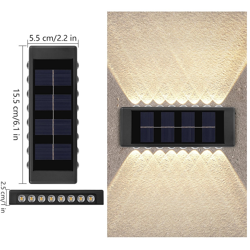 2/4pcs Solar Outdoor Wall Light Waterproof Garden Lights 16LED Porch Passage Fence Corner Lighting Courtyard Landscape Decoration4