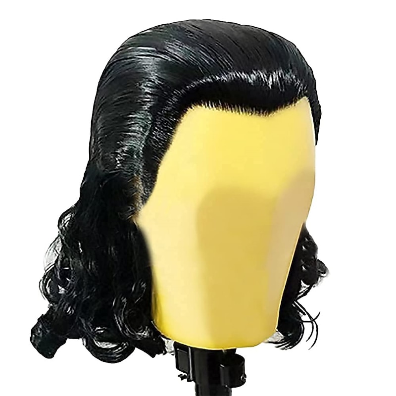 Wigs Long Curly Wig For Men Superhero Black Wavy Wig Cosplay Accessories Fancy Dress Party Halloween Wigs