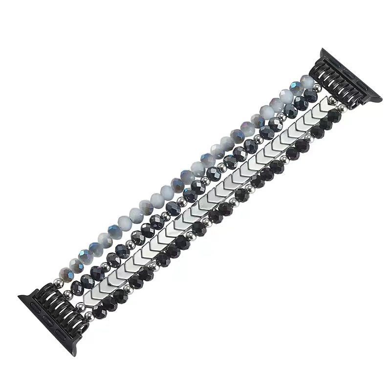 Jewelry Bracelet Compatible with Apple Watch band 38mm 40mm 41mm 42mm 44mm 45mm 49mm Elastic Beaded Stretchy Beads Strap Replacement Wristband for iwatch Ultra 2 Series 9 8 7 SE 6 5 4 3 2 12