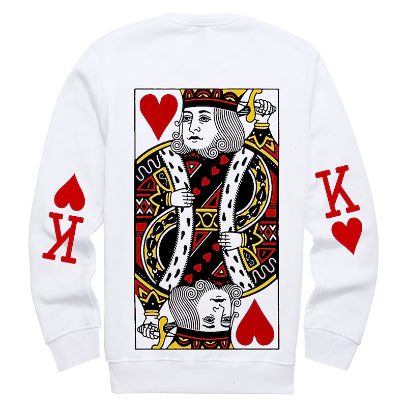 Heart of The Cards King K Queen Q Jack J Hoodie Anime Cartoon Anime 3D 3D Graphic Street Style For Couple's Men's Women's Adults' Back To School 3D Print4