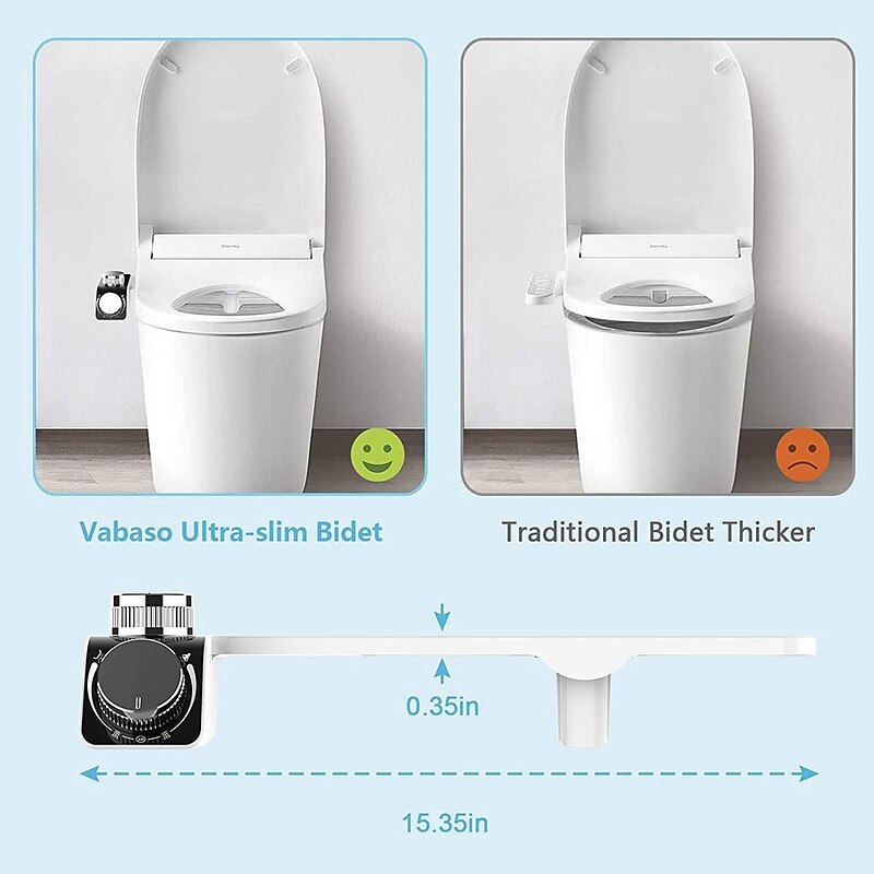 Bidet Attachment for Toilet -Self Cleaning Dual Nozzle, Non-Electric Bidet, Cold & Warm Fresh Water Bidet Sprayer With Temperature & Pressure Controls2