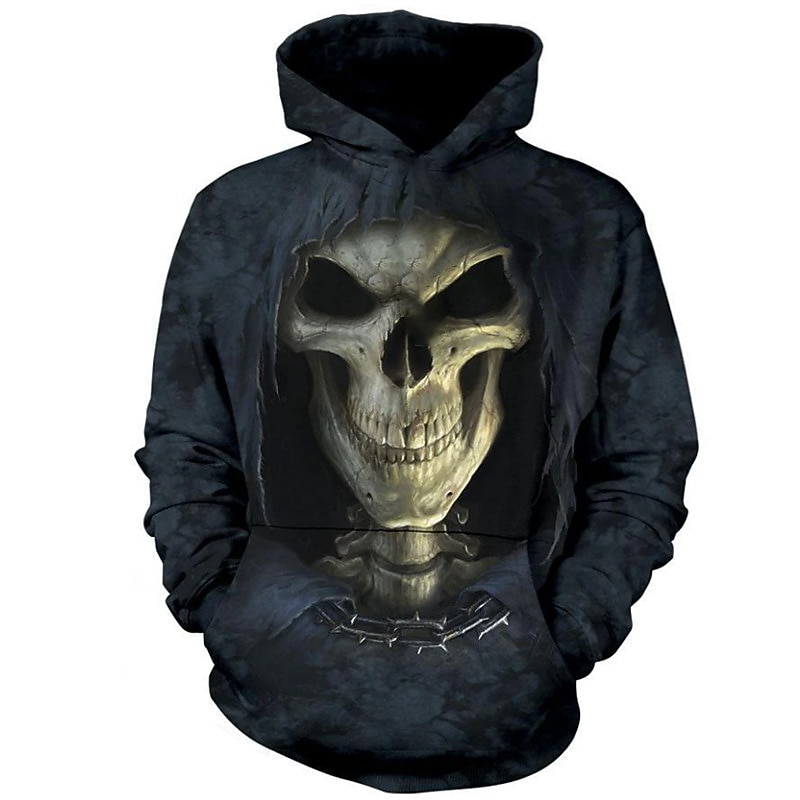 Boys 3D Skull Hoodie Long Sleeve 3D Print Fall Winter Active Cool Basic Kids 2-12 Years 4-12 Years School Outdoor Daily4