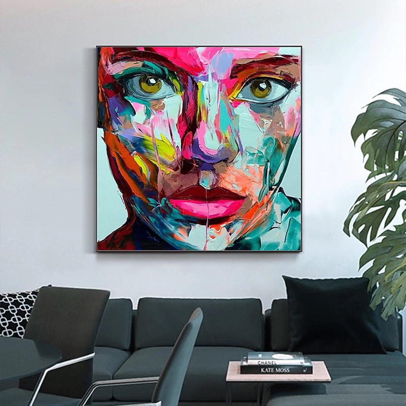 Mintura Handmade Face Oil Painting On Canvas Wall Art Decoration Modern Abstract Figure Pictures For Home Decor Rolled Frameless Unstretched Painting3