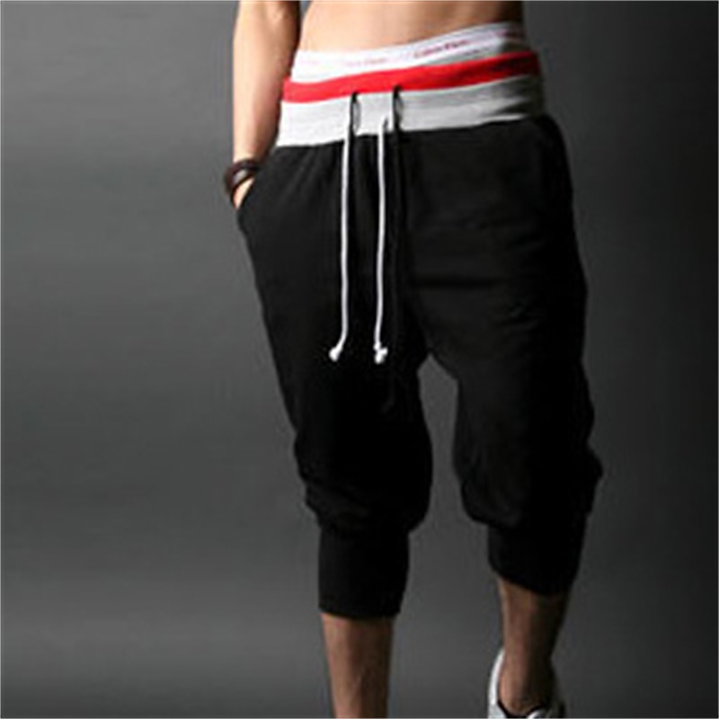 Men's Athletic Shorts Sweatpants Capri Pants Drawstring Color Block Comfort Breathable Casual Daily Streetwear Sports Fashion Black White Micro-elastic2