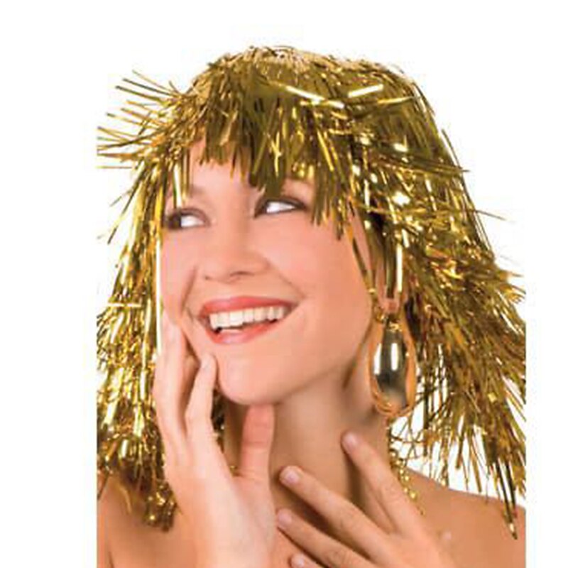 Tinsel Wigs Fancy Dress Shiny Party Wig Metallic Cosplay Supplies