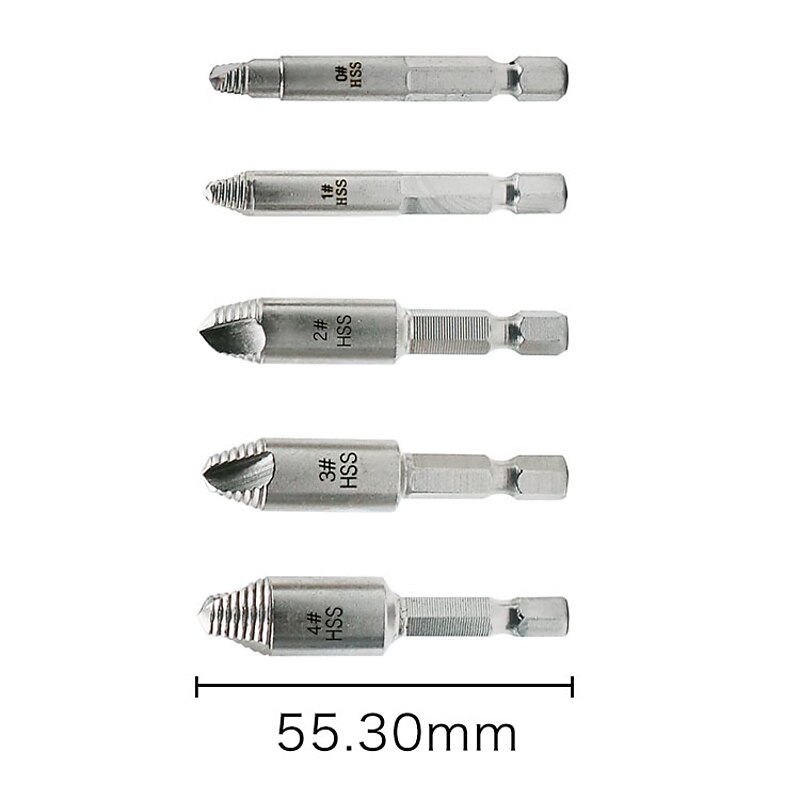 5/6/8Pcs Screw Extractor Metal Drill Bit Set Damaged Screws Remover Extractor Woodworking Tools Broken Bolt Water Pipe Extractor2
