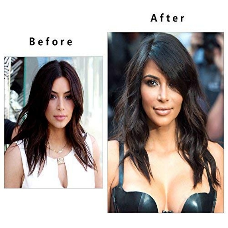 Clip in Side Bangs Hair Pieces Blonde Straight Synthetic Extensions for Women3