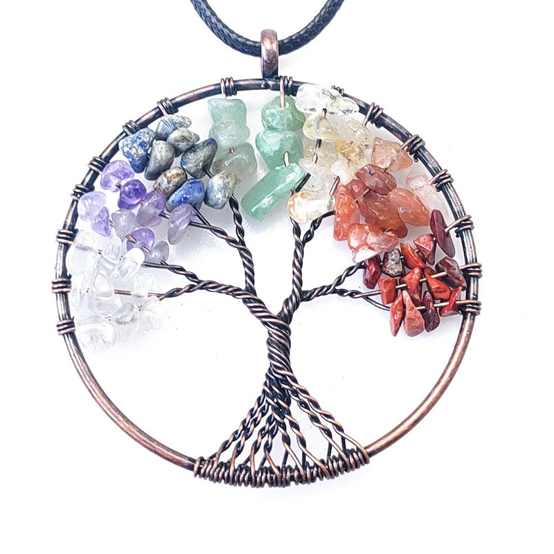 Tree of Life Dreamcatcher Handmade Gift Wall Hanging Decor Art Ornament Craft Tree of Life Crystal For Kids Bedroom Wedding Festival4