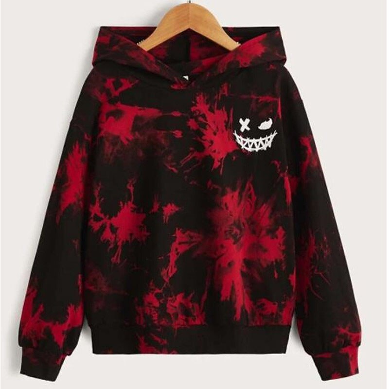 Halloween Boys 3D Tie Dye Hoodie Long Sleeve 3D Print Spring Fall Active Sports Fashion Polyester Kids 3-13 Years Outdoor Daily Indoor Regular Fit