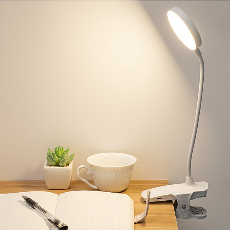 LED Desk Lamp USB Charging Folding Learning Eye Protection Reading Office Bedroom Touch Dimming Night Light Office Bedside Flexible Dimmable Folding LED Clip Eye Protection Table Lamp3