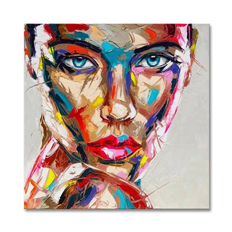 Mintura Handmade Face Oil Paintings On Canvas Wall Art Decoration Modern Abstract Figure Picture For Home Decor Rolled Frameless Unstretched Painting4