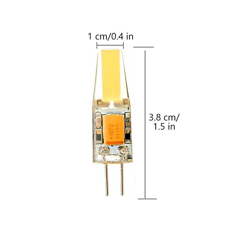 5pcs 5W 300lm G4 LED Bi-pin Light Bulb T3 JC Type COB Chip Warm Cold White for Under Cabinet Light Ceiling Lights (50W Halogen Equivalent) AC/DC12-24V2