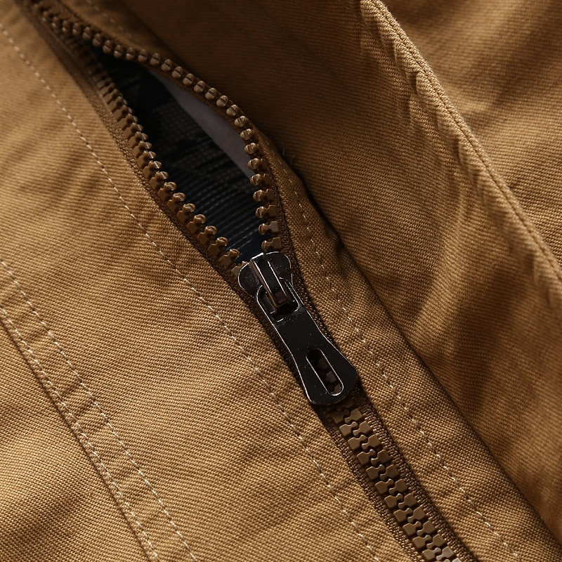 Men's Bomber Jacket Varsity Jacket Outdoor Daily Windproof Embroidered Pocket Spring Fall Solid Color Casual Military Style Stand Collar Regular Regular Regular Fit Black Army Green Khaki Jacket3