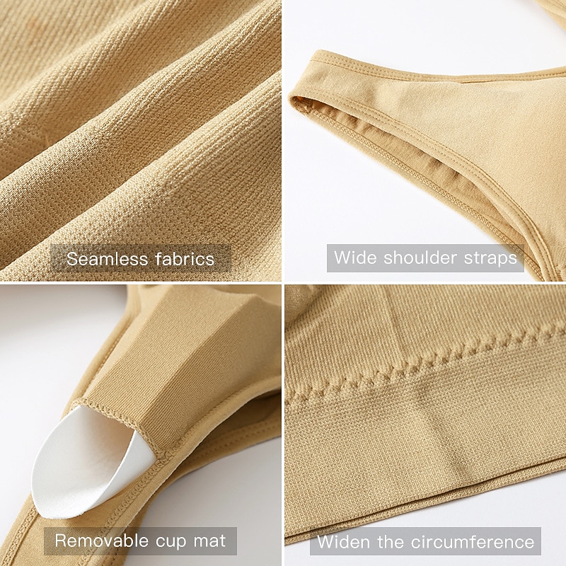 2 Pack Underwear Women's Plus Size Deep U Comfortable Beauty Back Yoga Vest with Pads No Steel Ring Gathered Shock-proof Sports Bra Home Outfits4