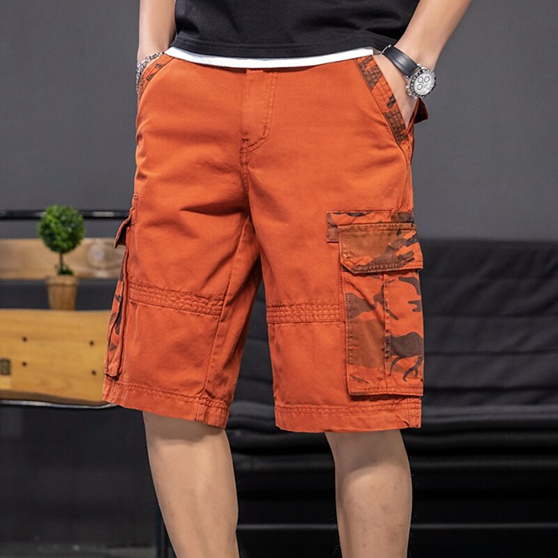 Men's Tactical Shorts Cargo Shorts Camo Shorts Summer Shorts Patchwork Solid Color Camo / Camouflage Ripstop Breathable Sports & Outdoor Military Army Green Blue4