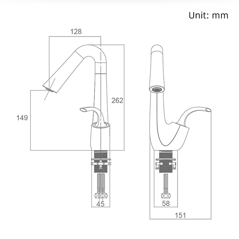Bathroom Sink Faucet,Brass High Arc Waterfall Brushed and Painted Finishes Single Handle One Hole Bath Taps2