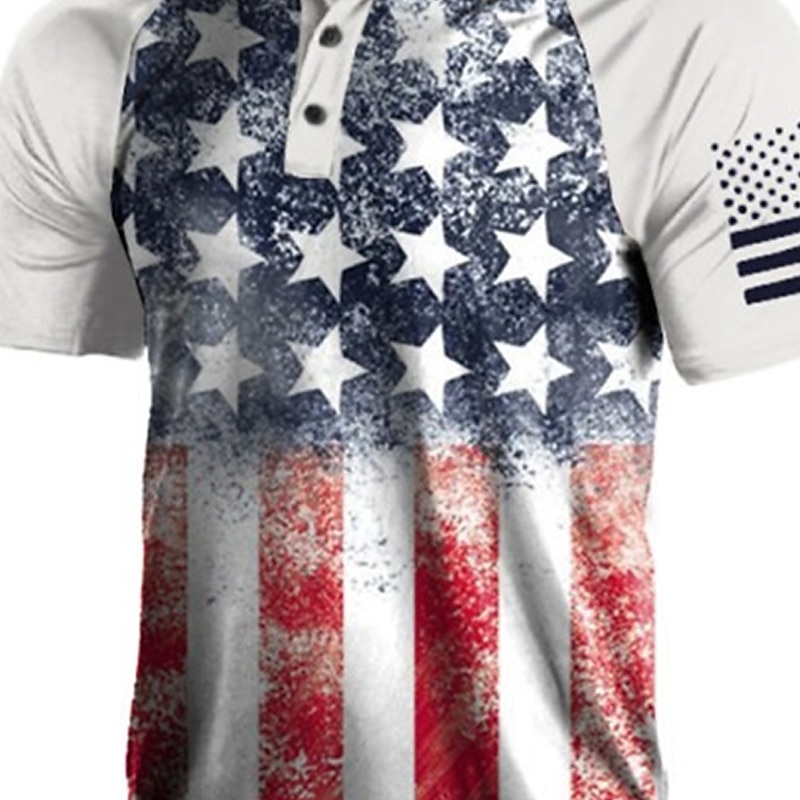 Men's American Flag Veterans Patriotic Polo Shirts Golf Shirt Short Sleeve Shirt Turndown Street Daily 3D Print White 3D Button-Down Clothing Apparel Fashion Casual Comfortable2