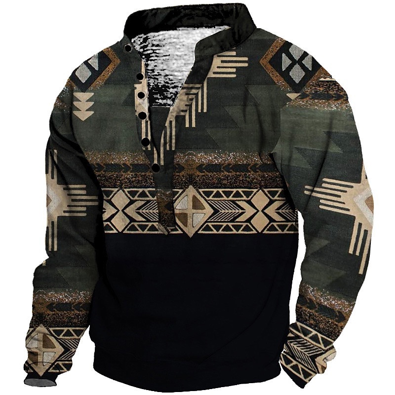 Men's Unisex Bohemian Style Graphic Prints Sweatshirt Pullover Long Sleeve Sweatshirt Standing Collar Streetwear Designer Casual 3D Print Casual Daily Sports Print Spring & Summer
