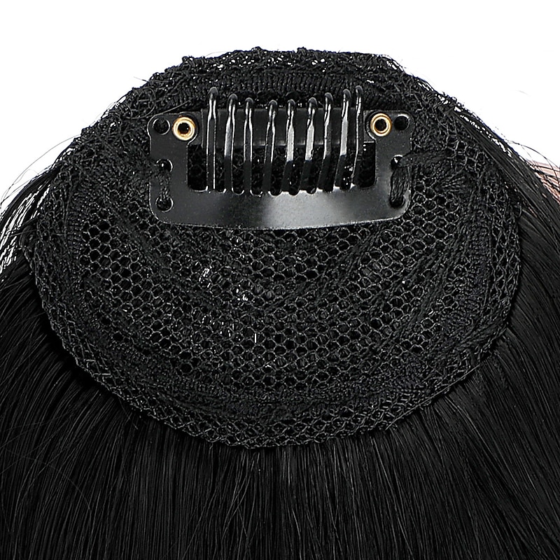 Bangs Hair Clip in Extensions Natural Fringe Bangs Clip-on Front Neat Flat Bang One Piece Long Straight Hairpiece for Women4