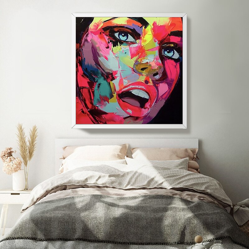 Mintura Handmade Face Oil Painting On Canvas Wall Art Decoration Modern Abstract Figure Pictures For Home Decor Rolled Frameless Unstretched Painting 14