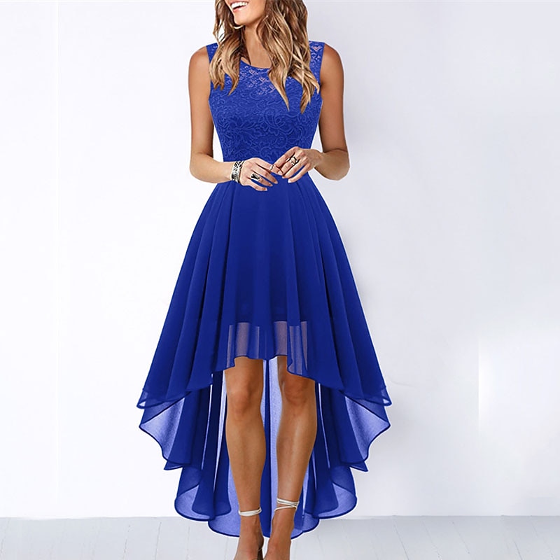 Women's Cocktail Party Dress Lace Dress Swing Dress Long Dress Maxi Dress Black Pink Wine Sleeveless Pure Color Lace Fall Spring Summer Crew Neck Fashion 2023 S M L XL XXL 3XL