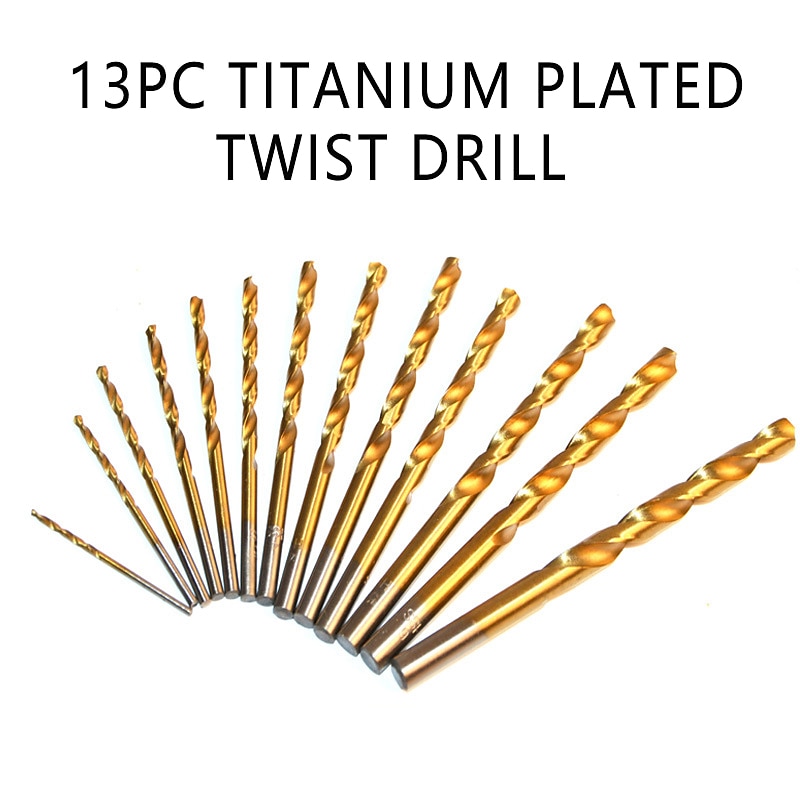 13pc 1.5-6.5mm Round Shank Twist Drill Bit Set Hole Cutter High Speed Steel Gun Drill Bit Woodworking Metal Tool4