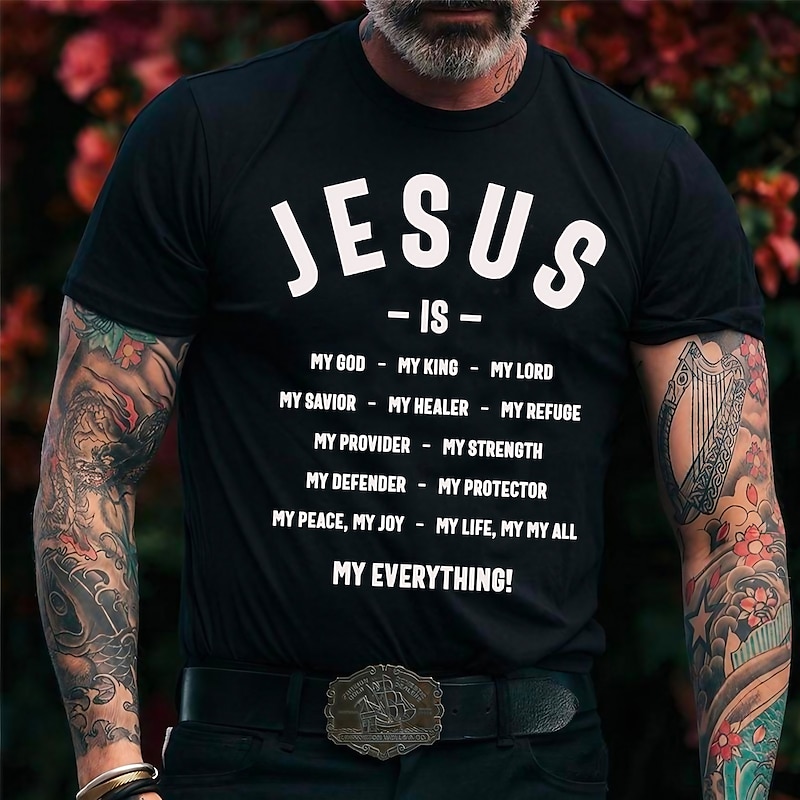 Men's Christian Graphic T-Shirt - Jesus Is My Everything Faith & Lifestyle Tee