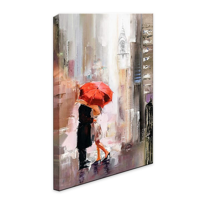 Handmade Oil Painting Canvas Wall Art Decoration Street View Home Decor Rolled Frameless Unstretched Painting3