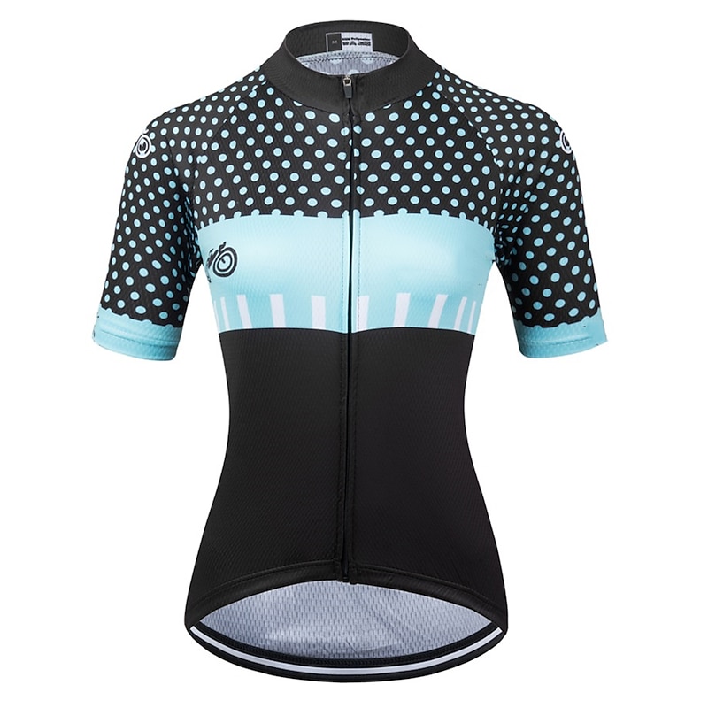 Women's Cycling Jersey Polka Dot Short Sleeve Bike Jersey Top with 3 Rear Pockets Mountain Bike MTB Road Bike Cycling Quick Dry Reflective Strips Back Pocket Moisture Wicking Sports Black Yellow Pink2