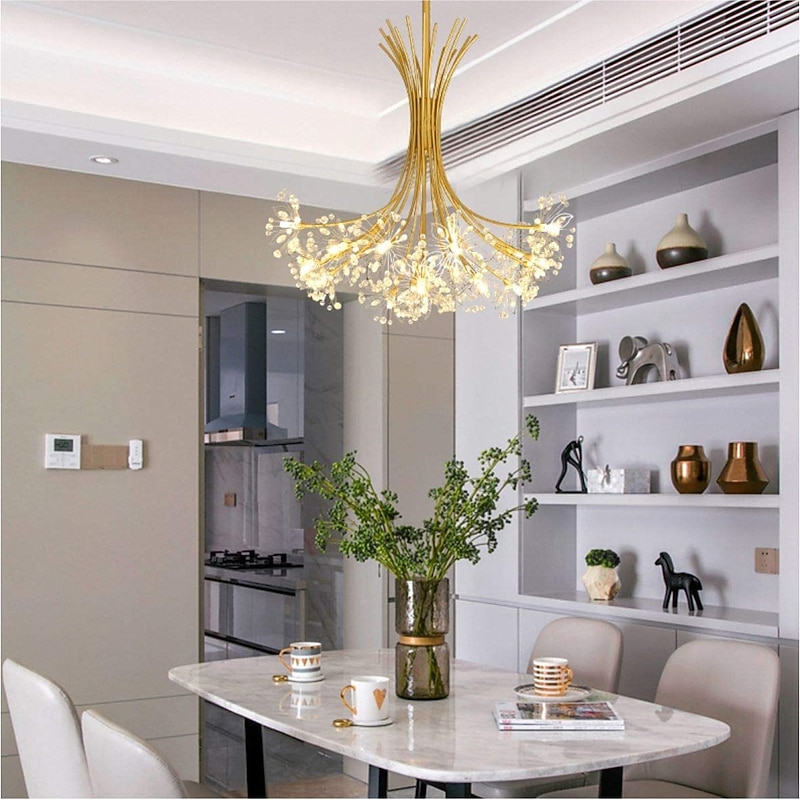 13Heard Modern Fireworks Chandelier G4 Lamp Cap Crystal Dandelion Art Chandelier Ceiling Lamp in Living Room Bedroom and Dining Room2