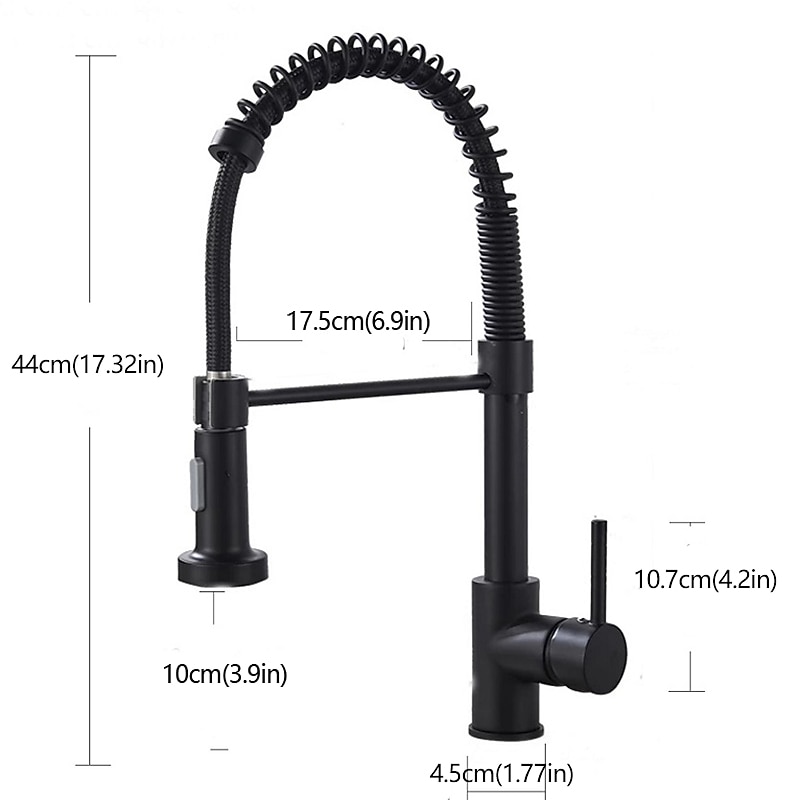 Kitchen Sink Mixer Faucet with Pull Down Sprayer, 360 swivel High Arc Single Handle Spring Kitchen Taps Deck Mounted, One Hole Brass Kitchen Sink Faucet Centerset Water Taps2