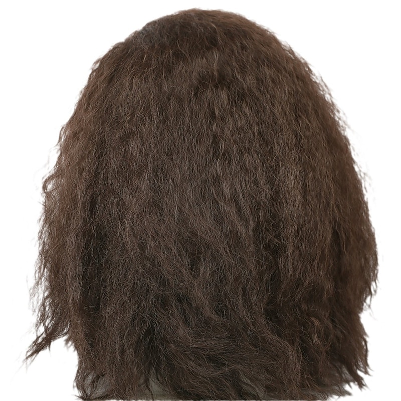 Hagrid Wig Movie Cosplay Brown Long Curly Hair Beard Accessories Halloween Wigs3