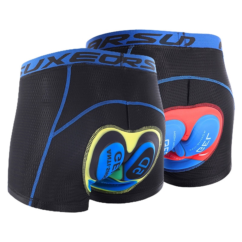 2PCS  Men's  Cycling Underwear Cycling Padded Shorts Bike Padded Shorts / Chamois Mountain Bike MTB Road Bike Cycling Sports Yellow Red Quick Dry Moisture Wicking Clothing Apparel Bike Wear