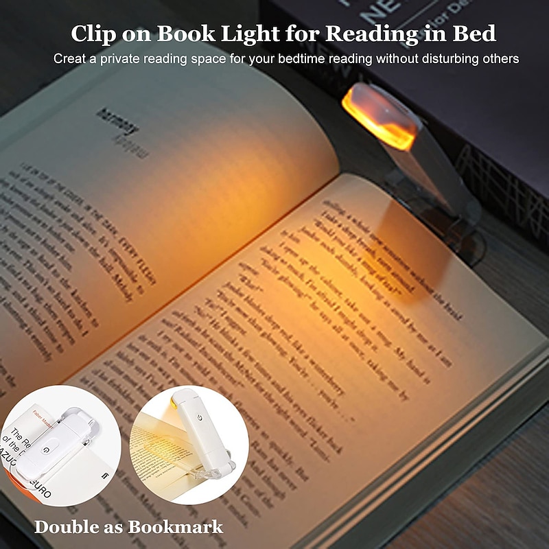 Book Reading Light USB Rechargeable Book Light for Reading in Bed Blue Light BlockingLED Clip On Book Lights for Kids Bookworms4