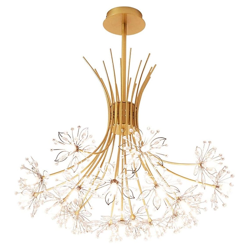 13/19 Heard Modern Fireworks Chandelier G4 Lamp Cap Crystal Dandelion Art Chandelier Ceiling Lamp in Living Room Bedroom and Dining Room3
