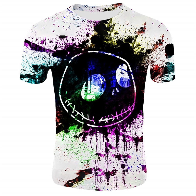 Unisex Boys Girls' 3D Skull T shirt Short Sleeve 3D Print Summer Spring Fashion Cool Kids 3-12 Years Outdoor Daily Regular Fit4