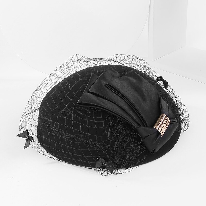 Wool Hats with Metal 1pc Casual Headpiece2